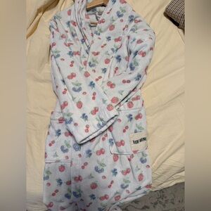 Djerf Avenue White Robe with Cherry Print